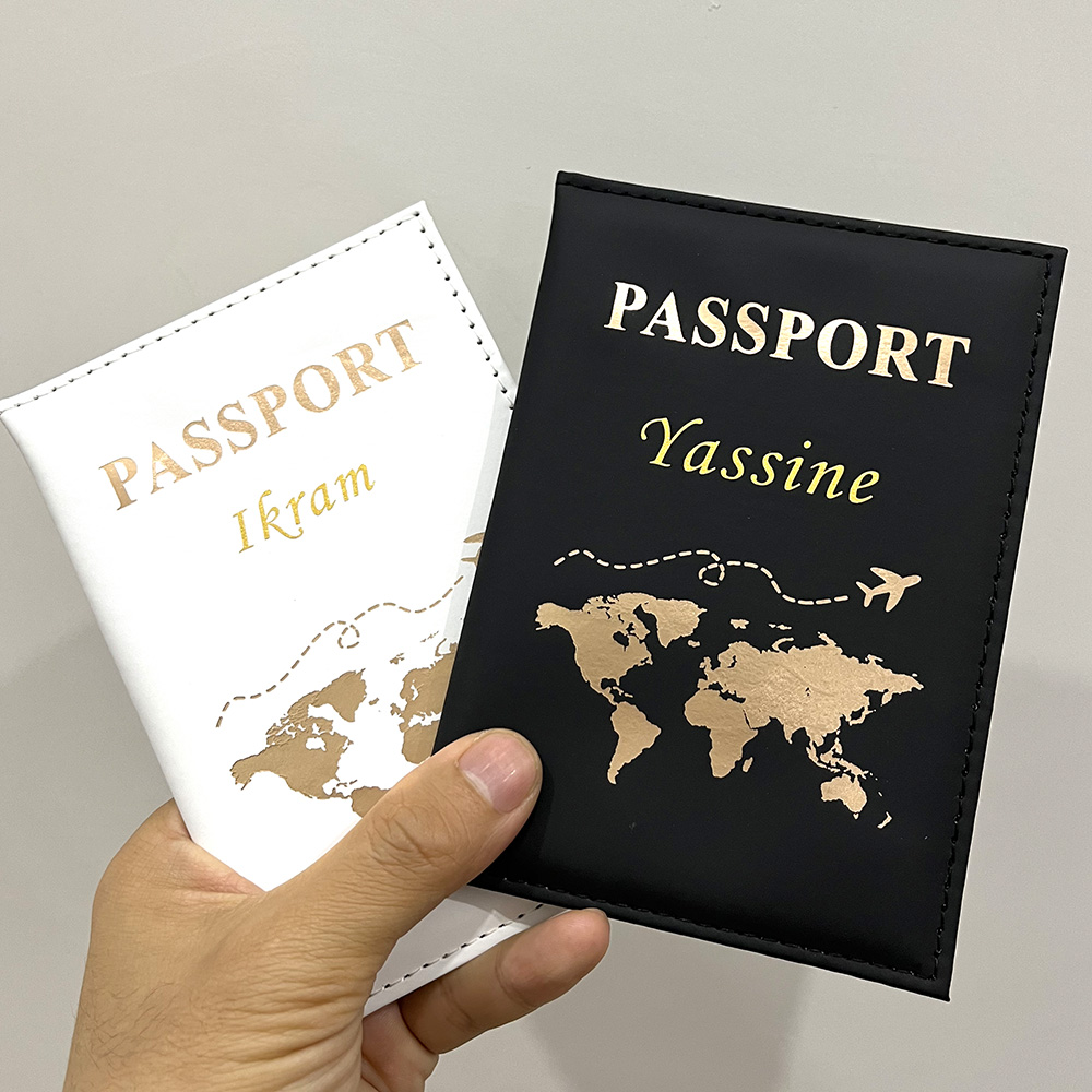 Travel Accessories Gifts For Women - New Cute Personalized Passport Cover Plane