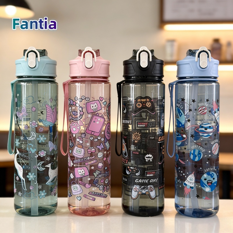 Portable Travel Kettle - Convenient 750ml Water Bottle Printed Cartoon