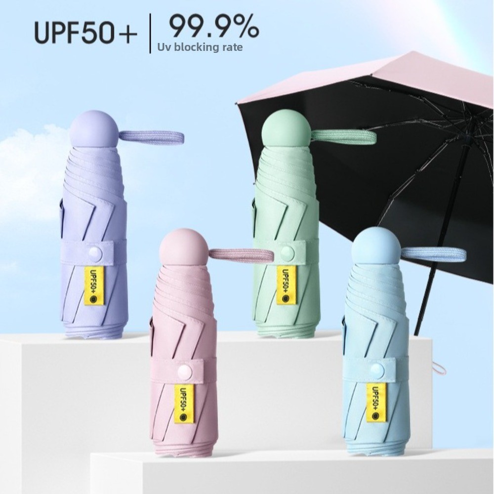 Travel Umbrella Compact - Mini Capsule Folding Umbrella Vinyl with