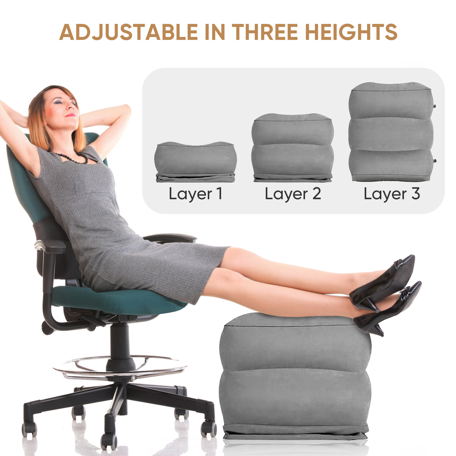 Airplane Foot Rest Travel Foot - đánh giá và giá Travel Pillow Inflatable