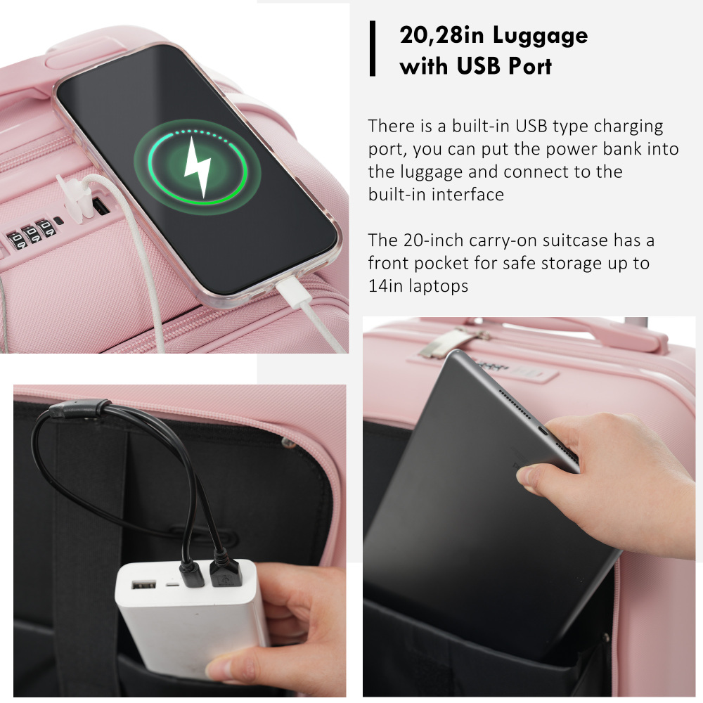 4-Piece Luggage Set with USB C - đánh giá và giá Toiletry Bag Tsa