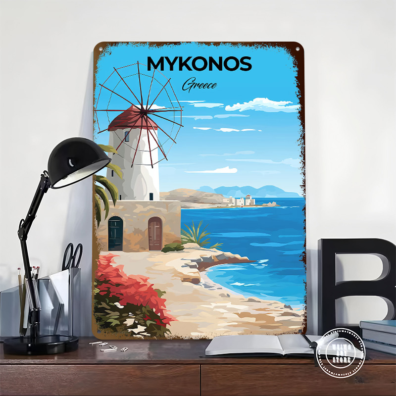 Mykonos Greece Travel Poster C - đánh giá và giá Travel Accessories Greece