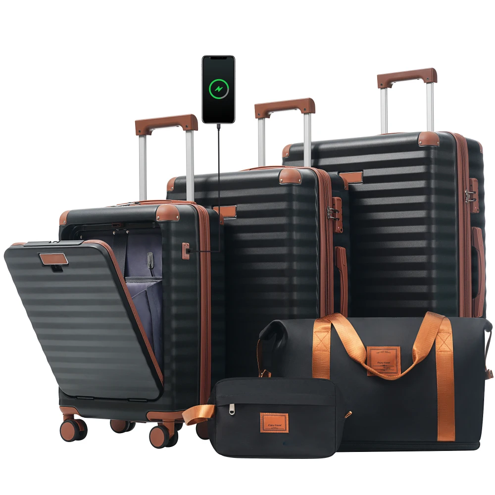 Luggage Sets 5 Piece with Fron - đánh giá và giá Toiletry Bag Tsa