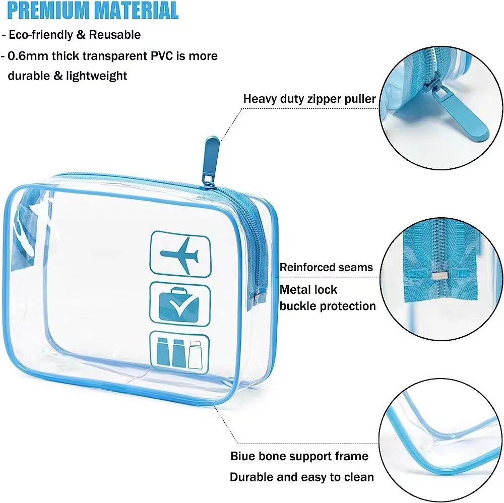 Clear Zippered Makeup Organize - đánh giá và giá Toiletry Bag Tsa