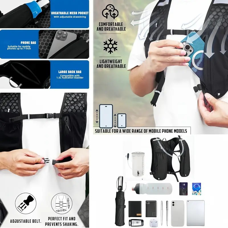 Unisex Running Vest Water-Resi - đánh giá và giá Hydration Pack Backpack