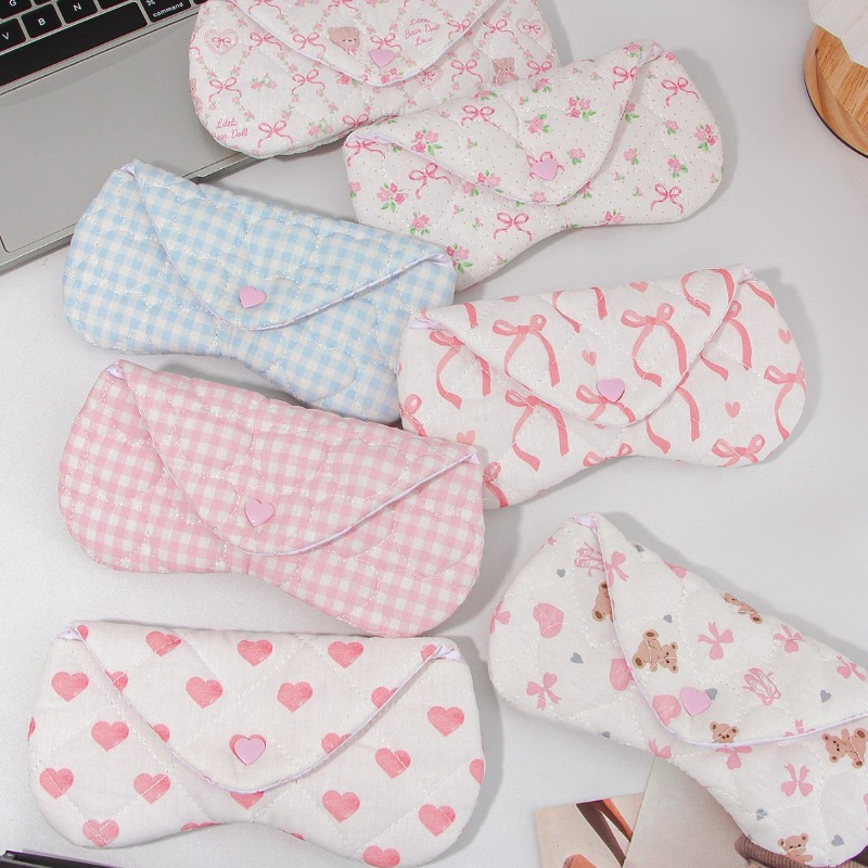 Ins Korean Plaid Fabric Heart  - đánh giá và giá Travel Accessories Kmart