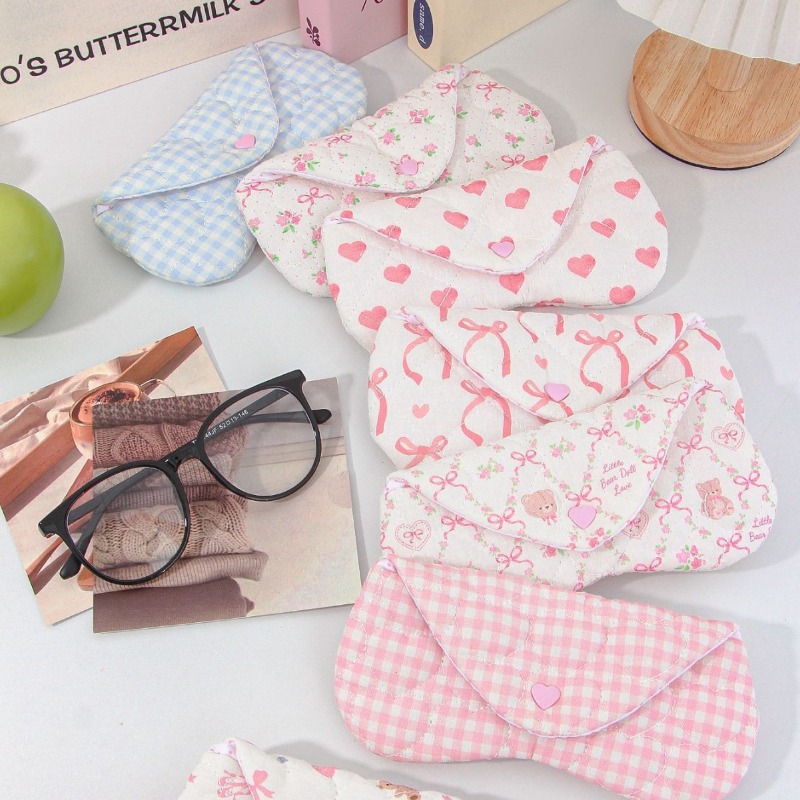 Ins Korean Plaid Fabric Heart  - đánh giá và giá Travel Accessories Kmart