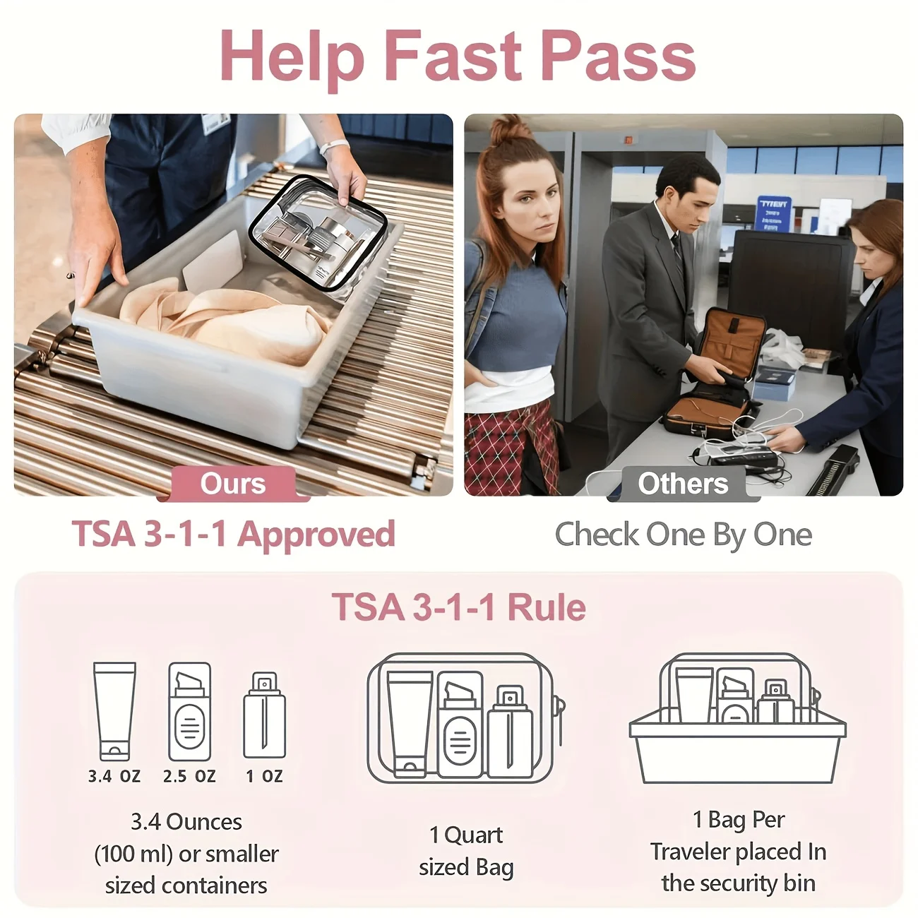 1pc Clear Makeup Bag Transpare - đánh giá và giá Toiletry Bag Tsa