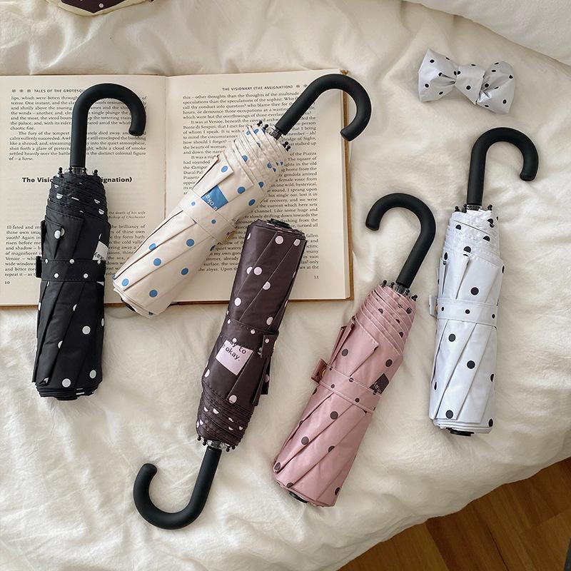 Polka Dot Folding Umbrella UV  - đánh giá và giá Travel Umbrella Compact