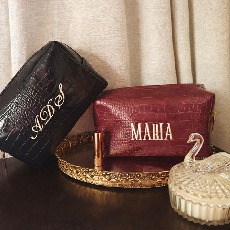 Embroidered Croc Makeup Bag Pe - đánh giá và giá Travel Accessories Gifts For Her