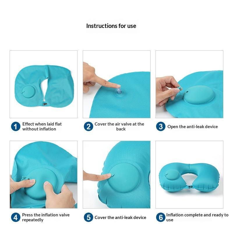 Flocking Inflatable Portable N - đánh giá và giá Travel Pillow Inflatable